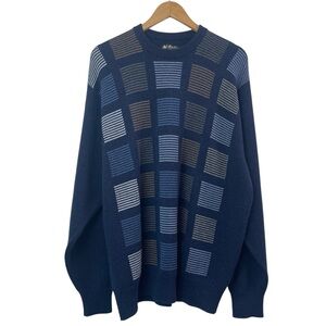 Mac Alan Made in Scotland Vintage Men’s Navy 100% Cashmere Crewneck Sweater XL